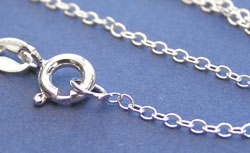  sterling silver, clasp stamped 925, forzatina (1mm links) 20 inch long pendant chain 