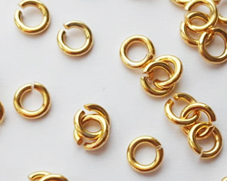  <13.7g/100> vermeil 5.3mm diameter, approx 1.15mm diameter open jump ring, 1 micron plating [vermeil is gold plated sterling silver] 