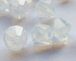  swarovski 5328 white opal 6mm bicone bead 