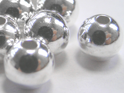  <5.5g/100> sterling silver 3mm round beads, 1.2mm hole, heavier than product pa293 