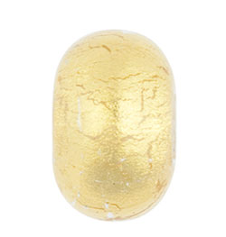  venetian murano clear glass over 24k gold foil 11mm rondelle bead *** QUANTITY IN STOCK =1 *** 