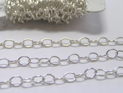  sterling silver 4mm x 3mm oval link chain *sold per cm - 5 units is 5cm, 100 units is 100cm=1 meter* 