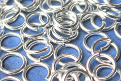  sterling silver 4.5mm diameter, 22 gauge (approx 0.64mm), open jump ring (saw cut) 