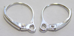  pairs sterling silver, stamped 925, 16mm long, lever back earwires, ring has 1.5mm hole, the ring opens 