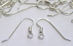  <44.1g/100> pair(s) sterling silver, stamped 925, 22mm shank, 21 gauge, coil earwires 