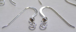  <44.6g/100prs> pair(s) sterling silver, stamped 925 on 19.5mm shank, 21 gauge, 3mm ball earwires 