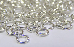  sterling silver 3mm diameter, 24 gauge (approx 0.5mm) open jump ring (saw cut) 