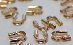  ROSE GOLD FILL 5mm x 3.5mm thread protector / wire guardians / return ends (internal diameter holes 0.75mm) 