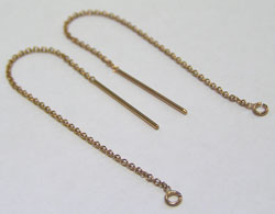  pair of ROSE GOLD FILLED ear chains - total length end-to-end 80mm - open jumpring on end 1.25mm internal diameter 