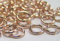  ROSE GOLD FILL 5.8mm diameter, 18 gauge (approx 1mm) open jump ring (saw cut) 