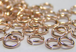 ROSE GOLD FILL 4.5mm diameter, 21 gauge (approx 0.76mm) open jump ring (saw cut) 