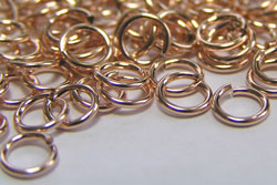  ROSE GOLD FILL 5mm diameter, 21 gauge (approx 0.76mm) open jump ring (saw cut) 