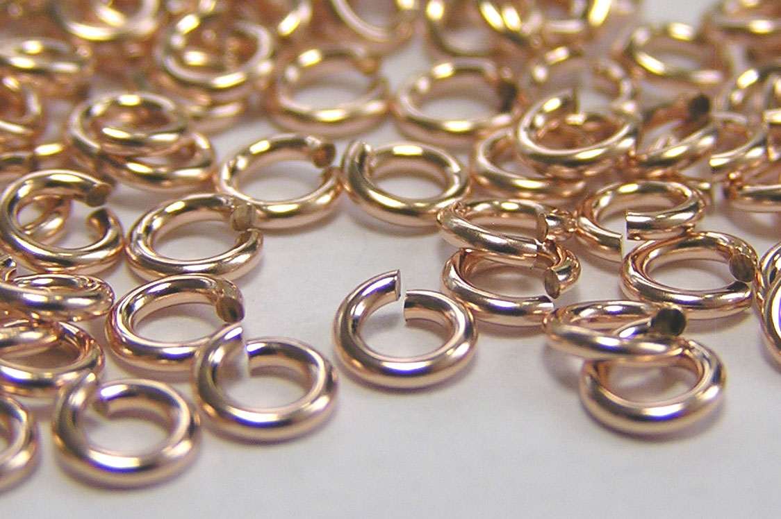  ROSE GOLD FILL 3.5mm diameter, 21 gauge (approx 0.76mm) open jump ring (saw cut) 