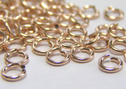 ROSE GOLD FILL 4mm diameter, 21 gauge (approx 0.76mm) open jump ring (saw cut) 