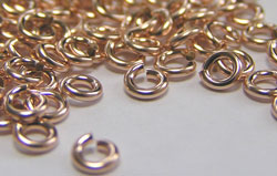  ROSE GOLD FILL 3mm diameter, 21 gauge (approx 0.76mm) open jump ring (saw cut) 