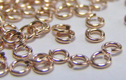  ROSE GOLD FILL 3mm diameter, 22 gauge (approx 0.64mm) open jump ring (saw cut) 