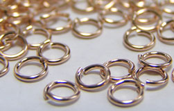  ROSE GOLD FILL 4mm diameter, 22 gauge (approx 0.64mm) open jump ring (saw cut) 