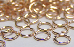  ROSE GOLD FILL 4.5mm diameter, 22 gauge (approx 0.64mm) open jump ring (saw cut) 