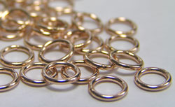  ROSE GOLD FILL 5mm diameter, 21 gauge (approx 0.76mm) closed jump ring 