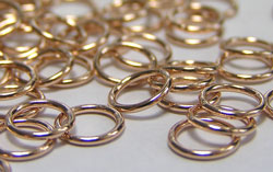  ROSE GOLD FILL 6mm diameter, 21 gauge (approx 0.76mm) closed jump ring 