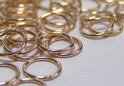 ROSE GOLD FILL 6mm diameter, 22 gauge (approx 0.64mm) closed jump ring 