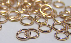  ROSE GOLD FILL 4mm diameter, 22 gauge (approx 0.64mm) closed jump ring 