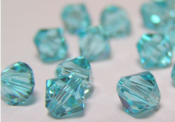  swarovski 5328 light turquoise 6mm bicone bead 