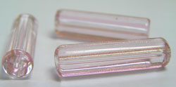  venetian cane rubino pink glass with aventurina 27mm x 7mm tube bead *** QUANTITY IN STOCK =12 *** 