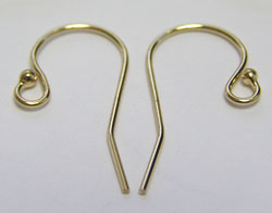  pair gold filled (14/20) 20mm x 11.5mm, 22 gauge (0.64mm) ball end earwire 
