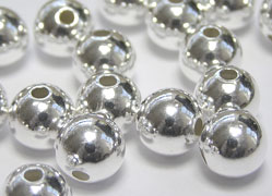  SILVER FILLED 7mm round bead, 1.8mm hole 