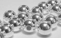  SILVER FILLED 6mm round bead, 1.8mm hole 