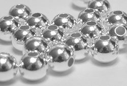  SILVER FILLED 5mm round bead, 1.5mm hole 