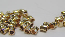  gold fill 2mm x 2mm twisted crimp, 0.8mm ID 