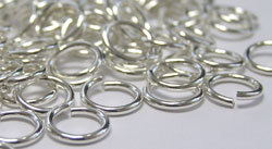  sterling silver 7mm diameter, 18 gauge (approx 1mm) open jump rings (saw cut) 