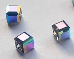  swarovski glass 5601 vitrail medium B 4mm cube bead 