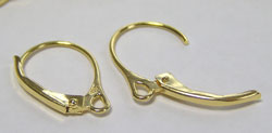  <61g/100> pairs vermeil, stamped 925, 16mm long, lever back earwires, 1 micron plating for increased durability, ring has 1.5mm hole [vermeil is gold plated sterling silver] 
