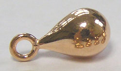  ROSE VERMEIL 10mm x 5mm teardrop charm [vermeil is gold plated sterling silver] 