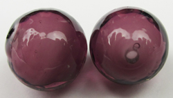  venetian murano glass 10mm creamy incalmo amethyst round bead *** QUANTITY IN STOCK =5 *** 