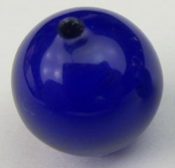  venetian murano glass 10mm creamy incalmo cobalt blue round bead  *** QUANTITY IN STOCK =12 *** 