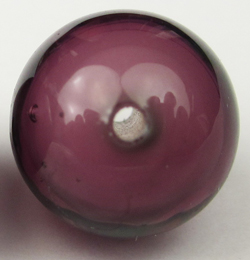  venetian murano glass 12mm creamy incalmo amethyst round bead *** QUANTITY IN STOCK =8 *** 