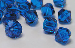  swarovski 5328 capri blue 6mm bicone bead 