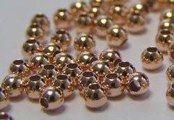  <4.7g/100> ROSE VERMEIL 3mm round bead, 1 micron plating for increased durability, 1.2mm hole, AT treated [vermeil is gold plated sterling silver] 