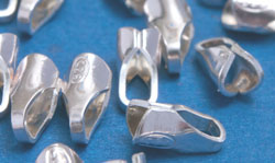  <8.5g/100> sterling silver 5mm long x 2mm external dimension, with 1.5mm internal diameter glue-on cord ends 