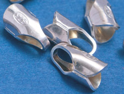  <13.65g/100> sterling silver, stamped 925, 6mm long x 3mm external dimension, with 2.5mm internal diameter glue-on cord ends 