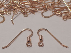  <43.6g/100> pair(s) ROSE VERMEIL, stamped 925, 22mm shank, 21 gauge, coil earwires, 1 micron plating for increased durability, AT treated [vermeil is gold plated sterling silver] 