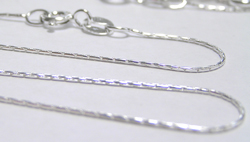  -- NEW LOW SINGLE CHAIN PRICES --  ready made sterling silver necklace - 20 inch length - cardano chain is very fine 0.75mm diameter - very slim but also strong 