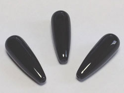 black onyx 22mm x 7mm half drilled drop bead