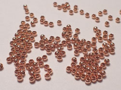  <1.9g/100> ROSE VERMEIL 1.8mm round bead, 0.9mm hole, 1 micron plating for increased durability [vermeil is gold plated sterling silver] 