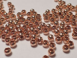  <3.10g/100> ROSE VERMEIL 2.5mm round bead, 1 micron plating for increased durability, 1.2mm hole  [vermeil is gold plated sterling silver] 