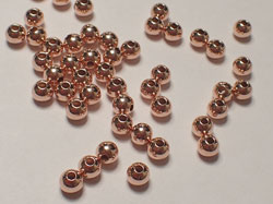  <14.2g/100> ROSE VERMEIL 5mm round bead, 1 micron plating for increased durability, AT treated, 1.5mm hole [vermeil is gold plated sterling silver] 